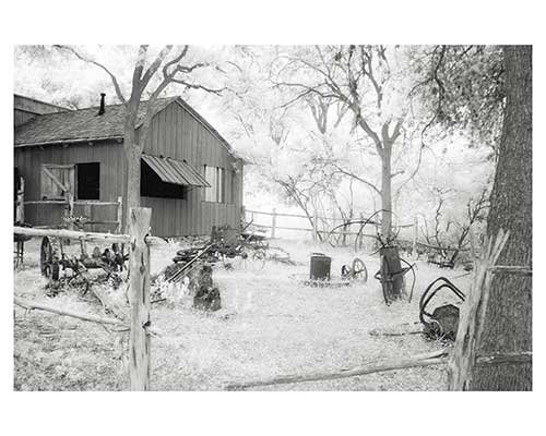 "Blacksmith Shop #15" Infrared Austin Texas Barn Landscape Fine Art Photo Eddie Burgess