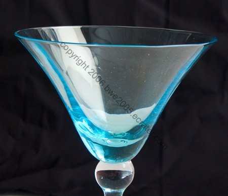 Martini Margarita 2 Glasses Pale Blue Unique Designer 8.125 Inches Tall