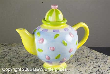 Collectible Teapot Oneida Silversmith Ceramic Tea Pot "Floral Toss"