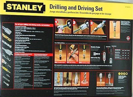 Stanley 72-Piece Drilling and Driving Set Storage Case Wood Metal Masonry Fast Chuck Included NIB