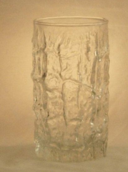 Clear bark patterned vase