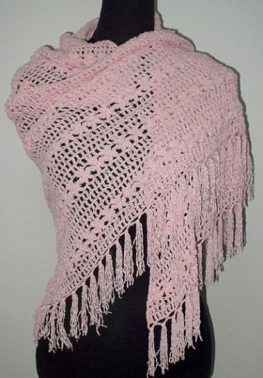 hand crochet pinkshawl,free shipping