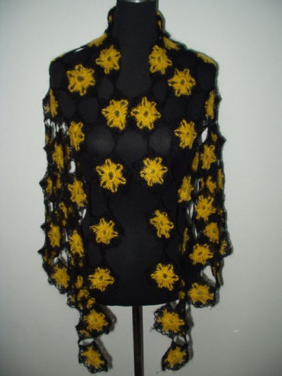 hand crochet flower shawl,free shipping