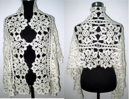 hand crochet flower shawl,free shipping