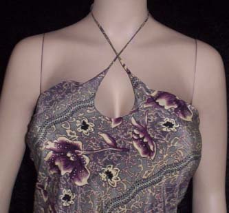 NEW HAWAIIAN PRINT FLORAL HALTER DRESS Small gray