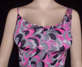 NEW PRINT COWL NECK MINI DRESS sleeveless w-pink LARGE