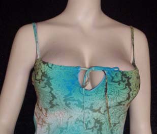 NEW PRINT SPAGHETTI STRAP TANK DRESS KEYHOLE TIE LARGE