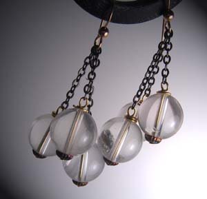 Rock Crystal Dangle Drop Earrings by J. Wass Designer Jewelry