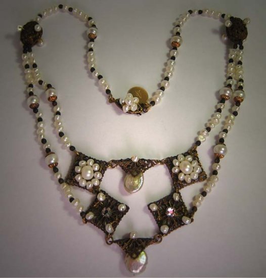 Festoon Style Pearl Necklace by J. Wass Designer Jewelry