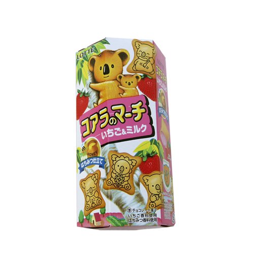 Lotte Koala Shaped Strawberry Filled Biscuits