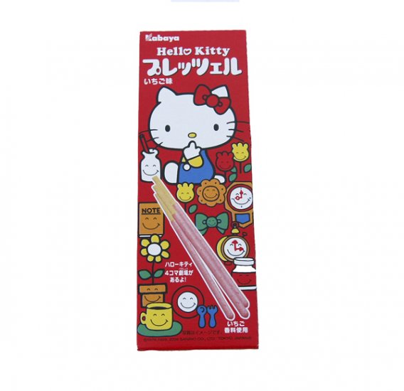 Kabaya Hello Kitty Strawberry Chocolate Covered Pretzel Sticks