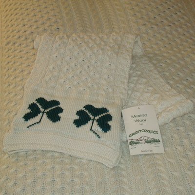 Irish Wool Shamrock Baby Blanket
