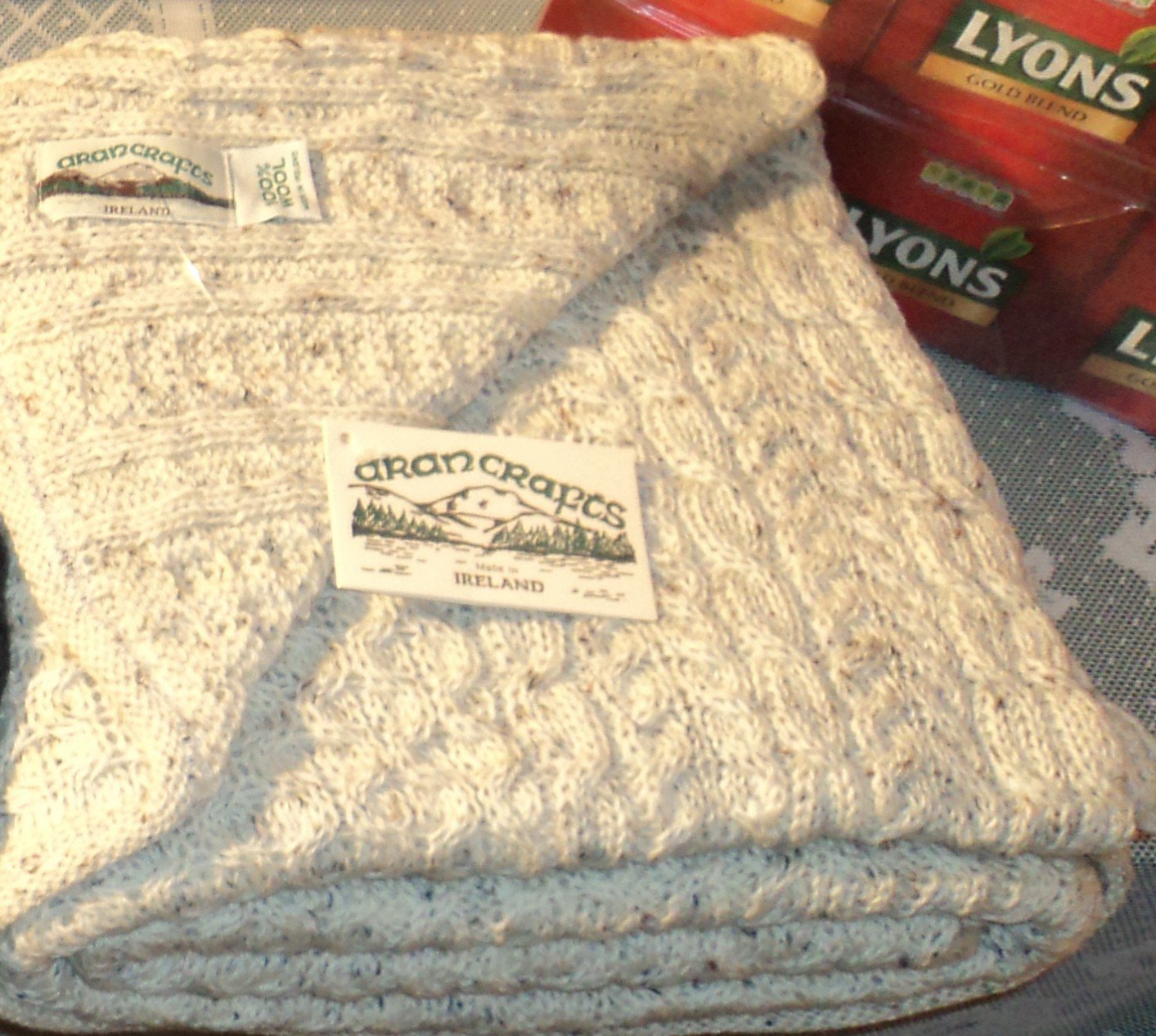 Irish Wool Throw Blanket in Natural Fleck