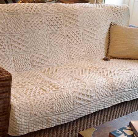 Irish Made Wool Patchwork Throw Blanket