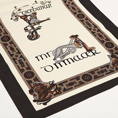 Charcoal Book of Kells Long Celtic Scarf