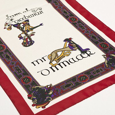 Wine Color Book of Kells Long Celtic Scarf