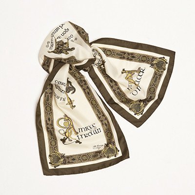 Olive Color Book of Kells Long Celtic Scarf