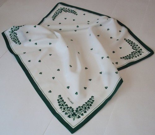 Square Shamrock Scarf in White