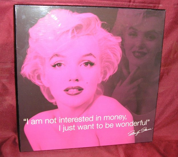 MARILYN MONROE "Be Wonderful" PINK WALL PLAQUE Nice!