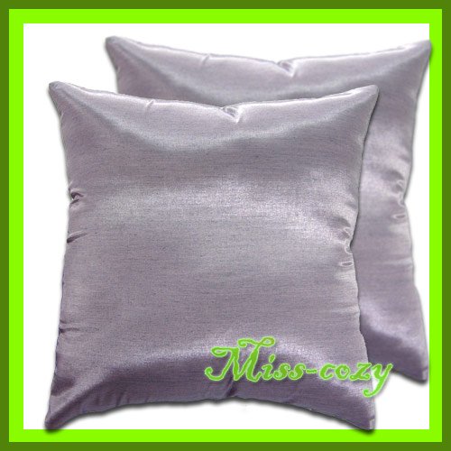 2 THAI SILK THROW CUSHION CASE PILLOW COVER PURPLE / 1123
