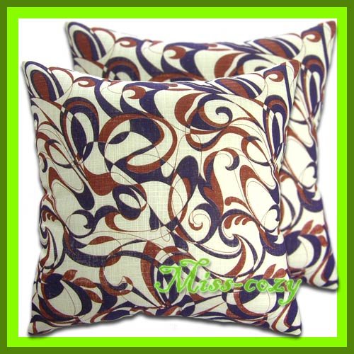 2 THAI SILK & COTTON CUSHION PILLOW COVER PURPLE / 1215