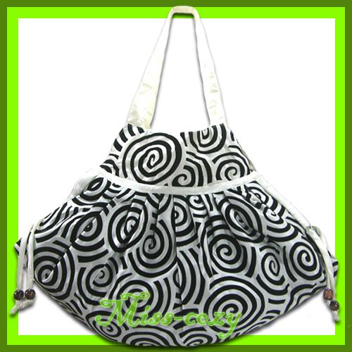THAI SILK SHOULDER HAND BAG WHITE GYPSY HIPPIE HOBO / B105