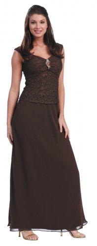 Brown Mother of the Bride/Groom Dresses Formal Evening Brown Dress | DiscountDressShop.com 1084NX