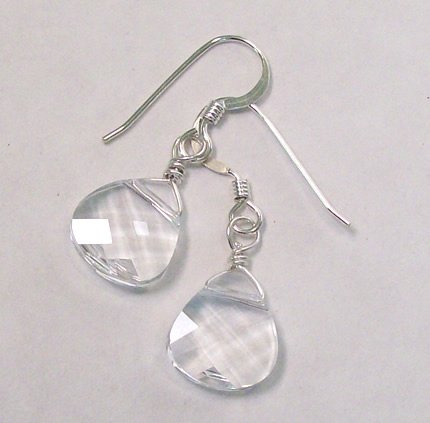 Clear Swarovski Briolette Teardrop Earrings