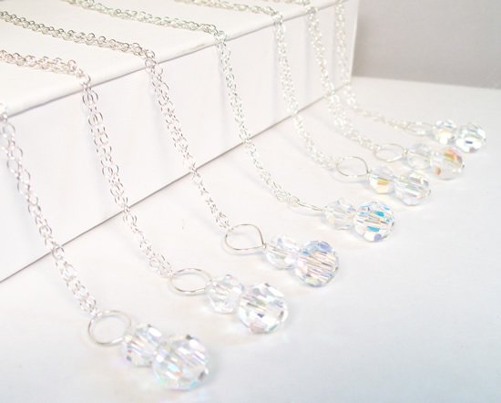 Crystal Pendant Necklaces - Bridesmaid Jewelry - Crystal AB