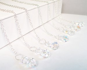 Crystal Pendant Necklaces - Bridesmaid Jewelry - Crystal AB