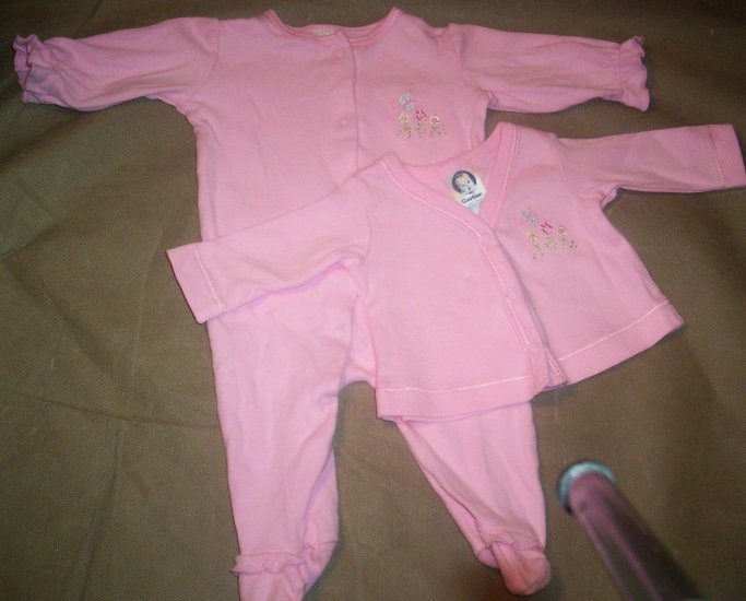 2 Piece Girls Preemie Set in Pink