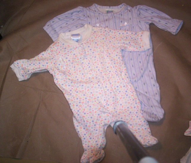 2 Girls Footed Preemie Sleeper's