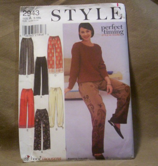 Style Ladies Perfect Timing Pants Pattern #2943, S-XXL