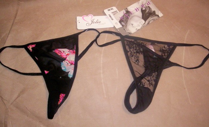 2 Pair Ladies "G" string Bikini Panties, Size M, NWT, Item # 05-00100106003