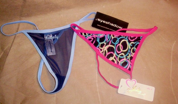 2 Pair Ladies "G" string Bikini Panties, Size S, NWT, Item # 05-001001060018