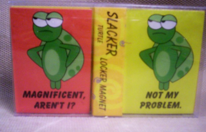 Set of 2 Locker Magnets,Slacker Turtle, Item #08-001001060010