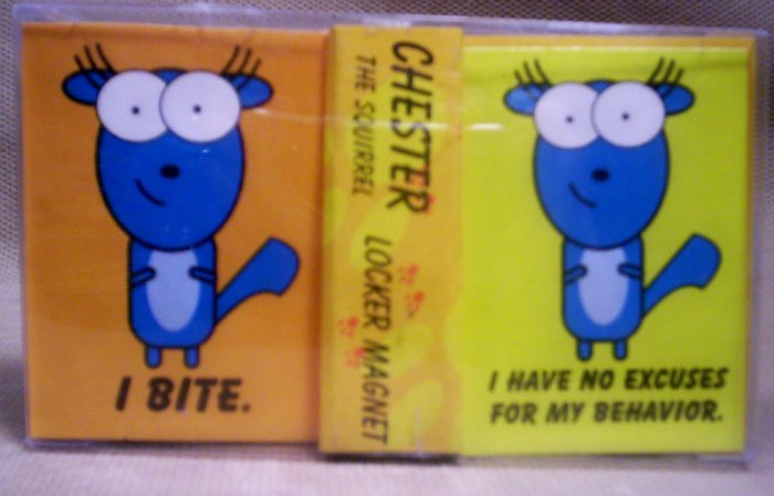 Set of 2 Locker Magnets, Chester the Squirrel, Item #08-001001010012