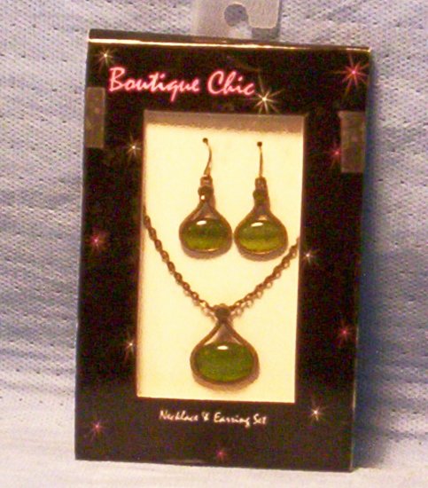 Boutique Chic Antique Finish Necklace & Earring Set, Item # 08-001001060017