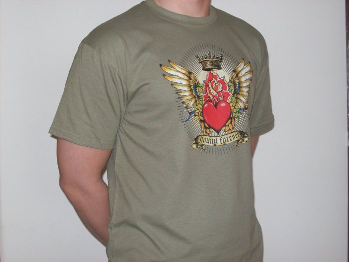 tattoo inspired tshirt "young forever"
