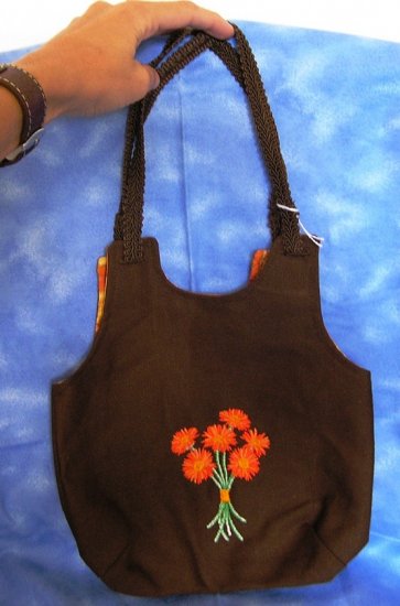 Fall Flowers Embroidered Purse