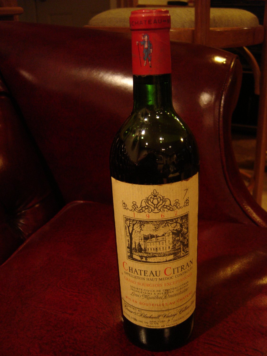 1967 Chateau Citran 750 Ml Bottle Wine Haut Medoc France