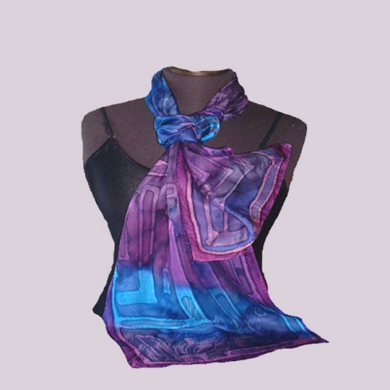 Blue Jacquard Silk Oblong #205