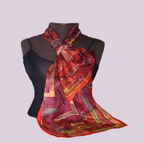 Magenta Jacquarf Silk Oblong #206