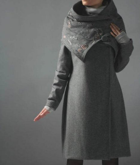 Detachable Collar Woolen Coat