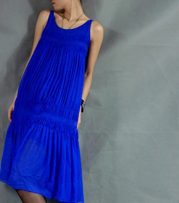 Sheer Blue Silk Jumper Dress