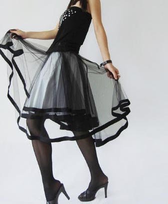 Black Gauze Skirt