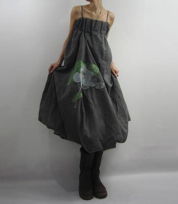 Long Style Gray Sun Dress