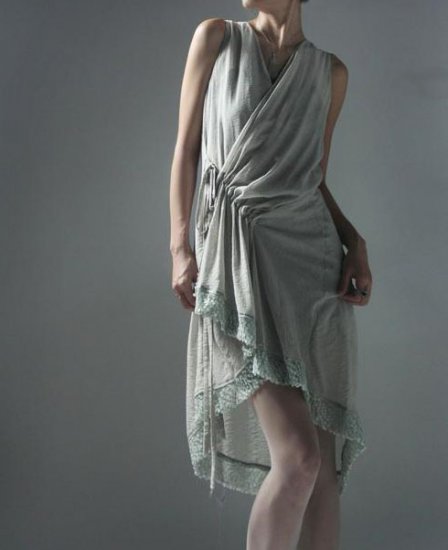 Light Color Straping Dress Lace Rim