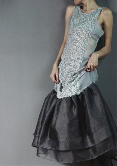 Gray Party Dress Shine Decor