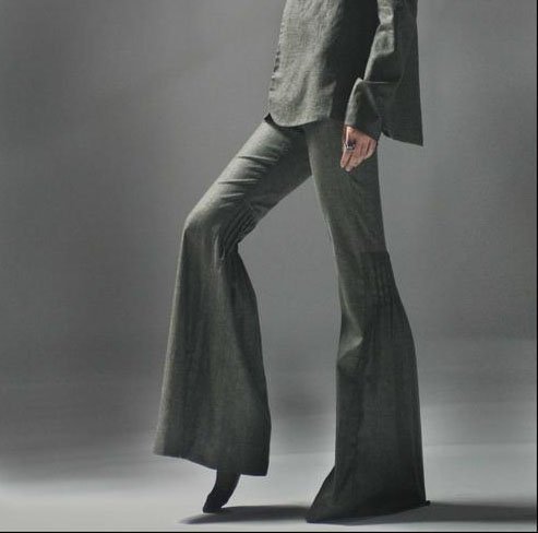 Flared Trousers Gray